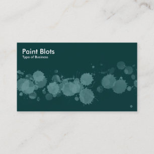 Carte De Visite Paint Blots - Ocean Green sur Dk Green