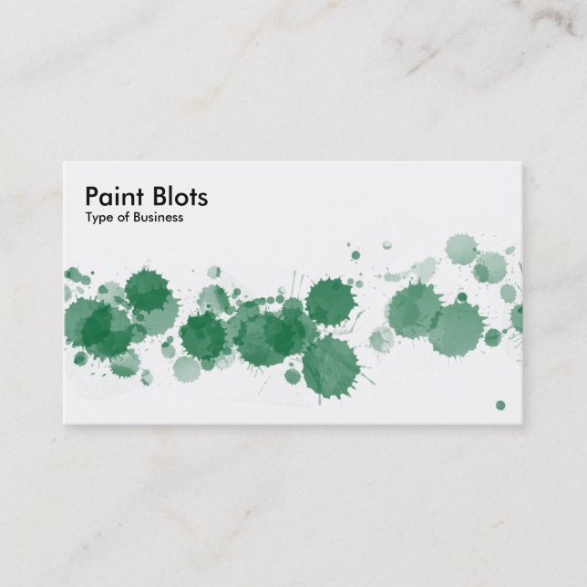 Carte De Visite Paint Blots - Vert Forêt (Devant)