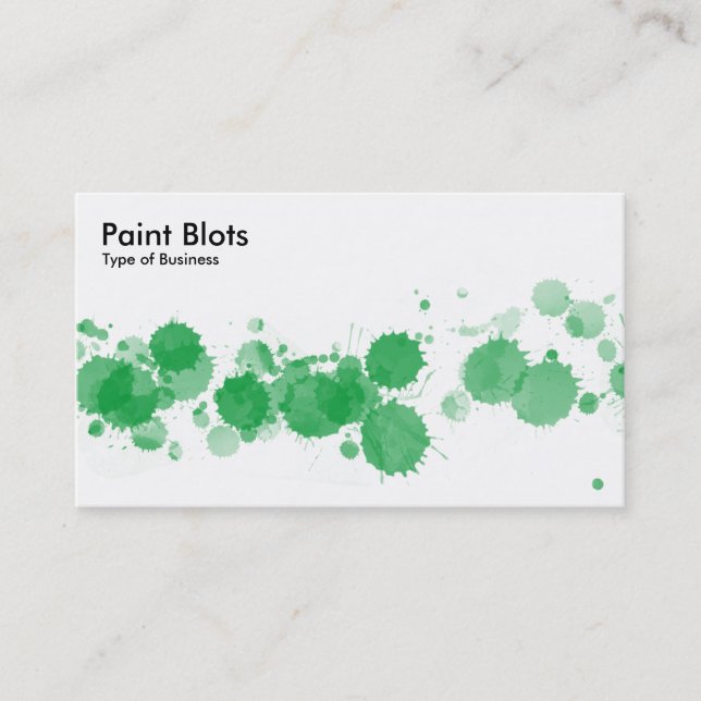 Carte De Visite Paint Blots - Vert Gris (Devant)