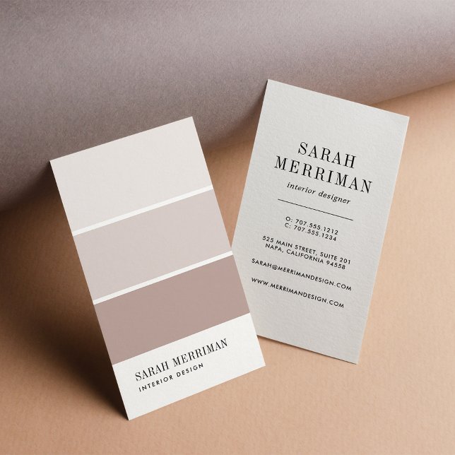 Carte De Visite Paint Chip | Design d'intérieur d'accueil Rose Tau (Créateur téléchargé)