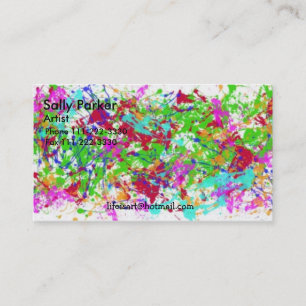 Carte De Visite paint-splatters-1, sortie Parker, artiste,