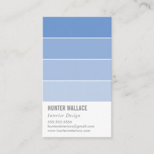 Carte De Visite PAINT SWATCH CHIP moderne ombre periwinkle bleu