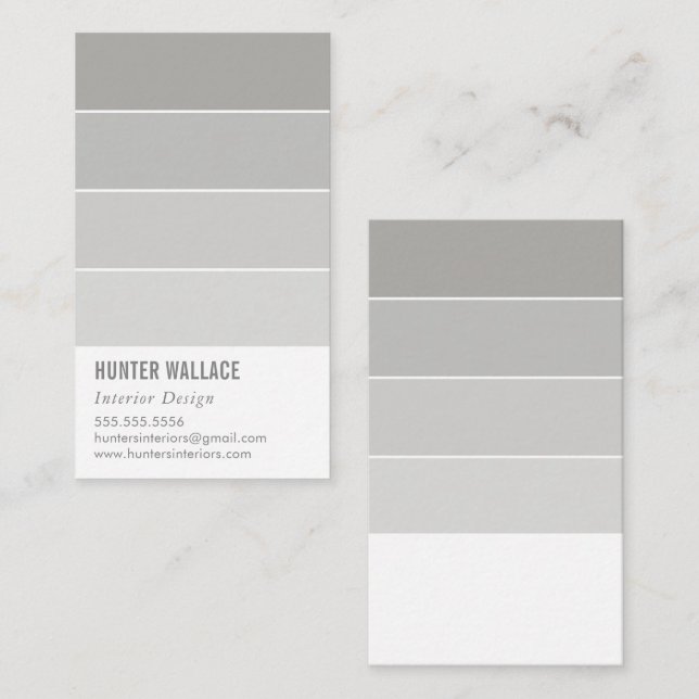 Carte De Visite PAINT SWATCHIP décoration moderne ombre gris (Devant / Derrière)