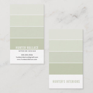 Carte De Visite PAINT SWATCHIP design moderne ombre vert