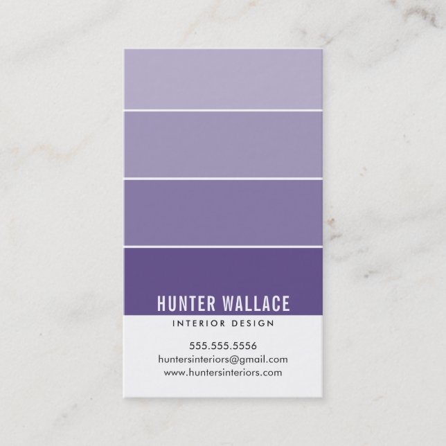 Carte De Visite PAINT SWATCHIP intérieurs modernes ombre violet (Devant)