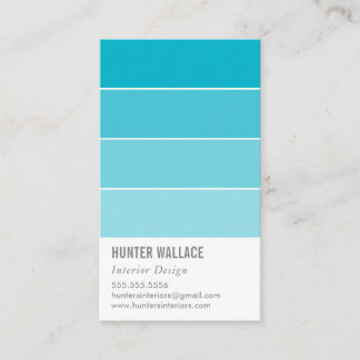 Carte De Visite PAINT SWATT CHIP décor moderne ombre bleu