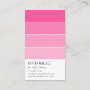 Carte De Visite PAINT SWATT CHIP décor moderne ombre rose