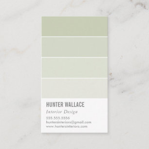 Carte De Visite PAINT SWATT CHIP décor moderne ombre vert sauge