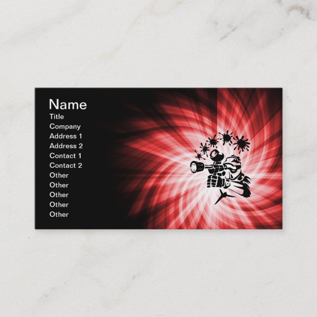 Carte De Visite Paintball rouge (Devant)