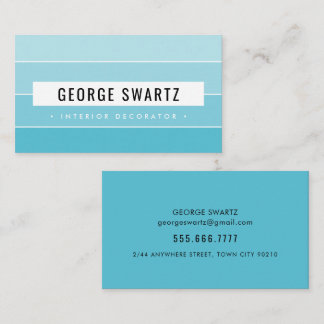 Carte De Visite PAINTE MODERNE SWATT simple ciel gras aqua bleu