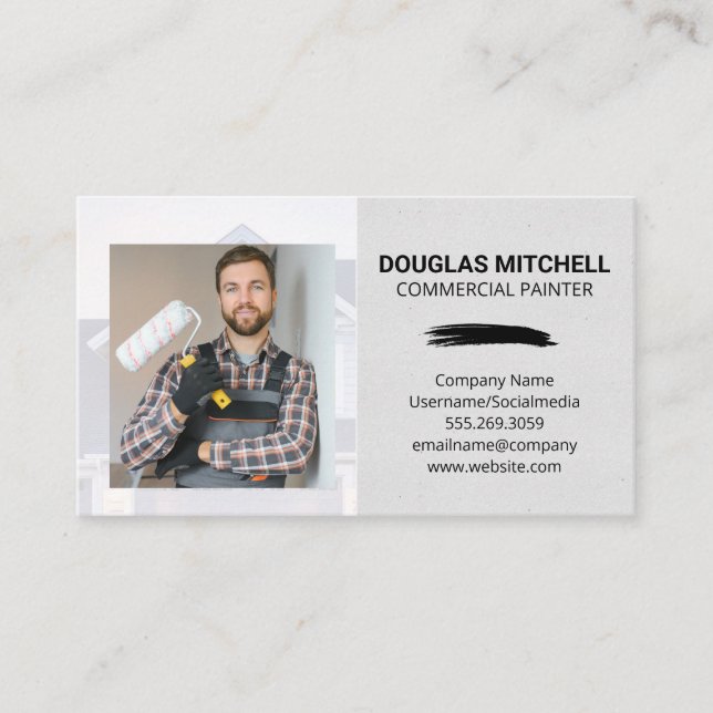 Carte De Visite Painter Holding Brush | Contract Worker (Devant)