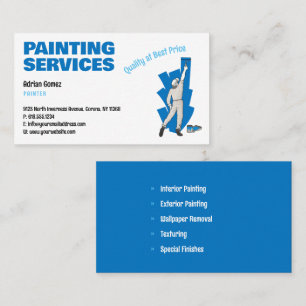 Carte De Visite Painting Services   Painter at work Business Card