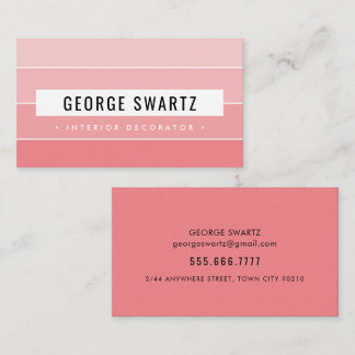Carte De Visite PAINTURE MODERNE SWATT simple corail rose rose noi