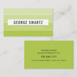 Carte De Visite PAINTURE MODERNE SWATT simple gras vert citron noi