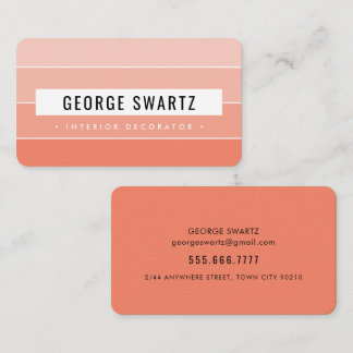 Carte De Visite PAINTURE MODERNE SWATT simple orange foncé noir