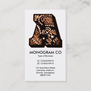 Carte De Visite Paisley Monogram - A