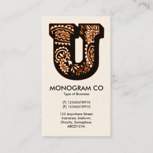 Carte De Visite Paisley Monogram - U