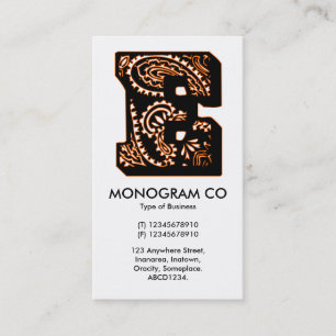 Carte De Visite Paisley Monogramme - E