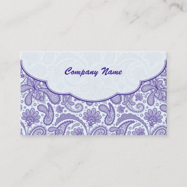 Carte De Visite Paisley Motif orange violet et blanc (Devant)