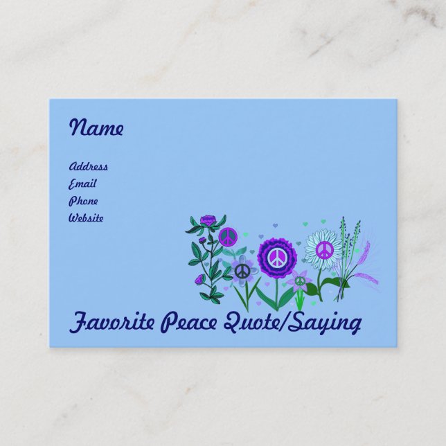 Carte De Visite Paix croissante (Devant)