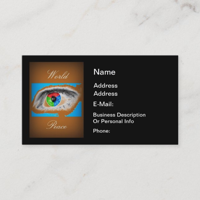 CARTE DE VISITE PAIX MONDIALE (Devant)