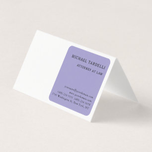 Carte De Visite Pale violet blanc minimaliste classique
