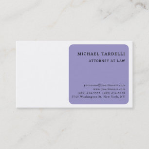 Carte De Visite Pale violet blanc minimaliste classique