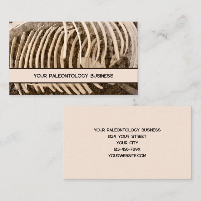 Carte De Visite Paleontology Bones Whale Skeleton (Devant / Derrière)