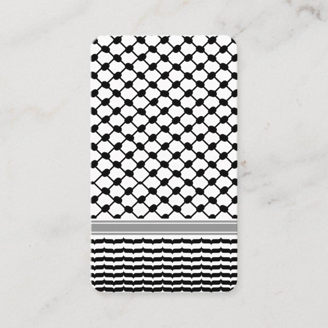 Carte De Visite Palestinienne Hatta Keffiyeh Kufiya Folk (2 Motifs (Devant)