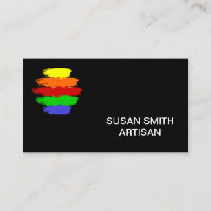 Carte De Visite Palette de couleur arc-en-ciel noir