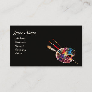 Carte De Visite PALETTE DE COULEUR D'ARTISTE / Peintre, Matériaux 