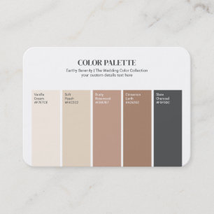Carte De Visite Palette de couleurs de mariage Earthy Serenity Swa