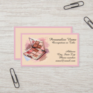 Carte De Visite Palette de Maquillage Cosmétique Personnalisée
