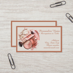 Carte De Visite Palette de Maquillage Cosmétique Rose Blush Person