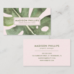 Carte De Visite Palm Leaf Beach Vacances Location de biens immobil