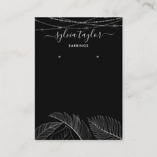 Carte De Visite Palm Monstera Leaf Écran d'oreille ajouter le logo (Devant)