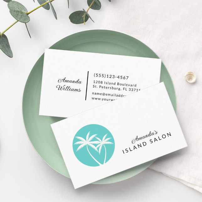 Carte De Visite Palm Trees Logo Island Lifestyle (Créateur téléchargé)