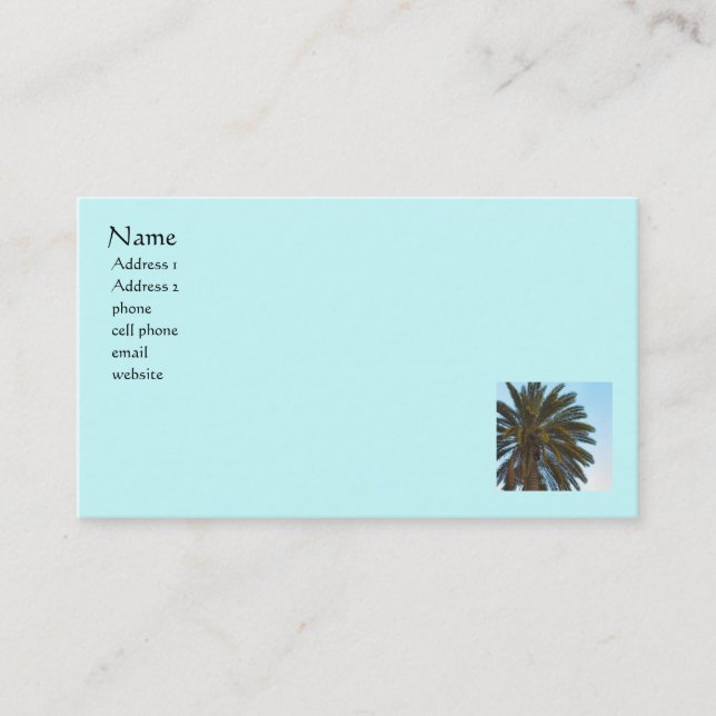 Carte De Visite palmier (Devant)
