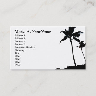 Carte De Visite Palmier tropical noir et blanc
