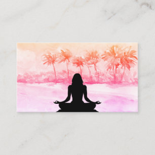 Carte De Visite *~* Palms Mer Océan Mindfult Méditation Yoga