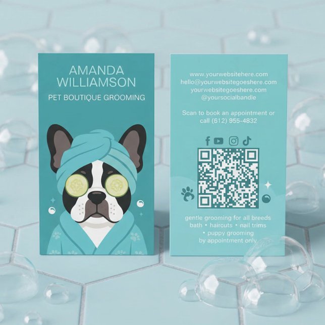 Carte De Visite Pampered Pet Cat Spa Grooming Salon Professional  (Pampered Pet Cat Spa Grooming Salon Professional Business Card)