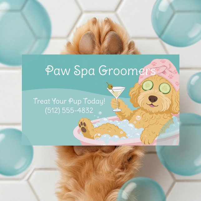 Carte De Visite Pampered Pet Dog Spa Groomer Professional Stylist  (Pampered Pet Dog Spa Groomer Professional Stylist Business Card (Front))