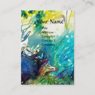 Carte De Visite PAN ET CERF, papier perlé blanc