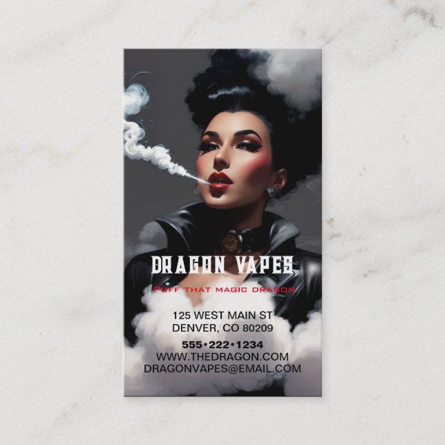 Carte De Visite Panache de vapeur blanche et noire (Devant)