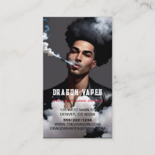 Carte De Visite Panache de vapeur blanche et noire pour entreprise