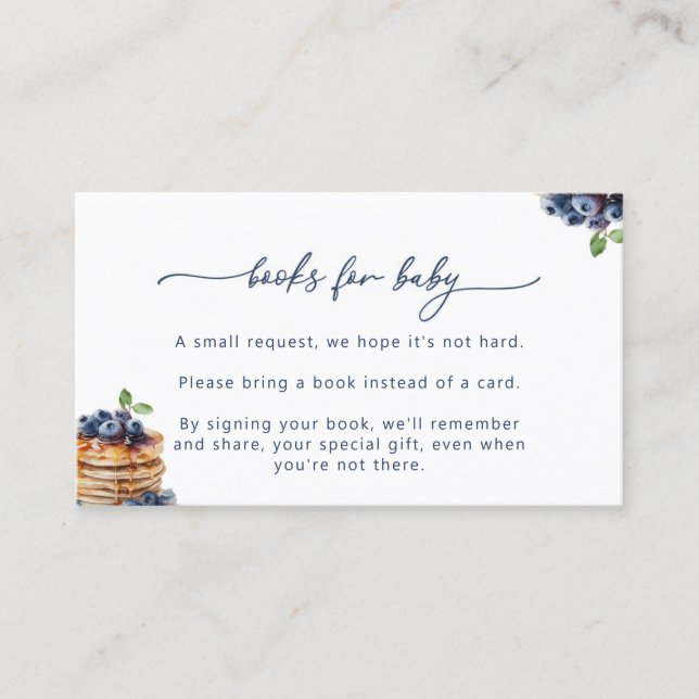 Carte De Visite Pancakes Baby Brunch Baby shower Livres Baby Card (Devant)