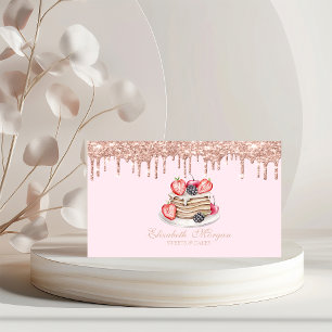 Carte De Visite Pancakes Sucrés Dégoulinants Rose Gold Boulangerie