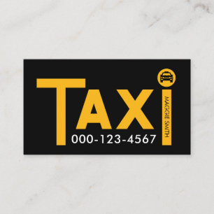 Carte De Visite Pancarte de signalisation de TAXI jaune