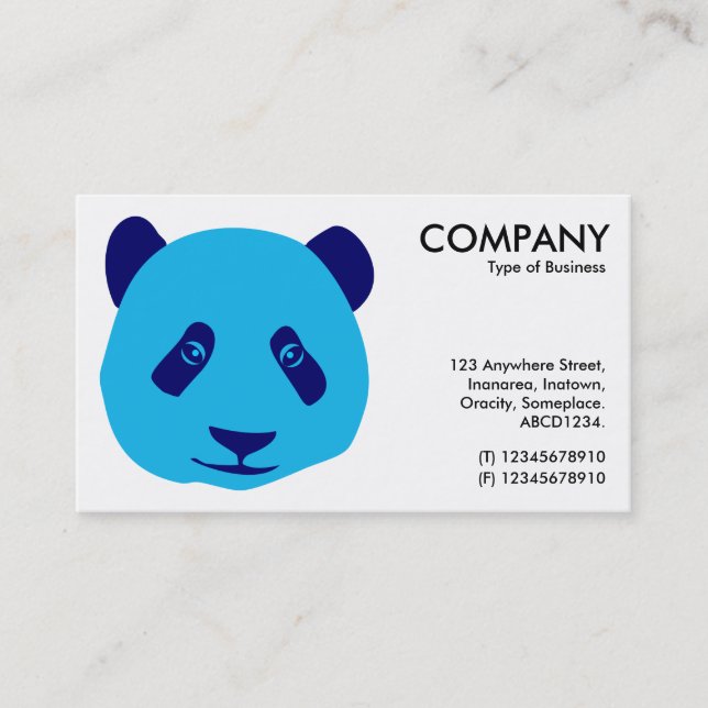 Carte De Visite Panda - Bleu (Devant)