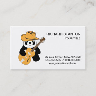 Carte De Visite Panda drôle avec guitare